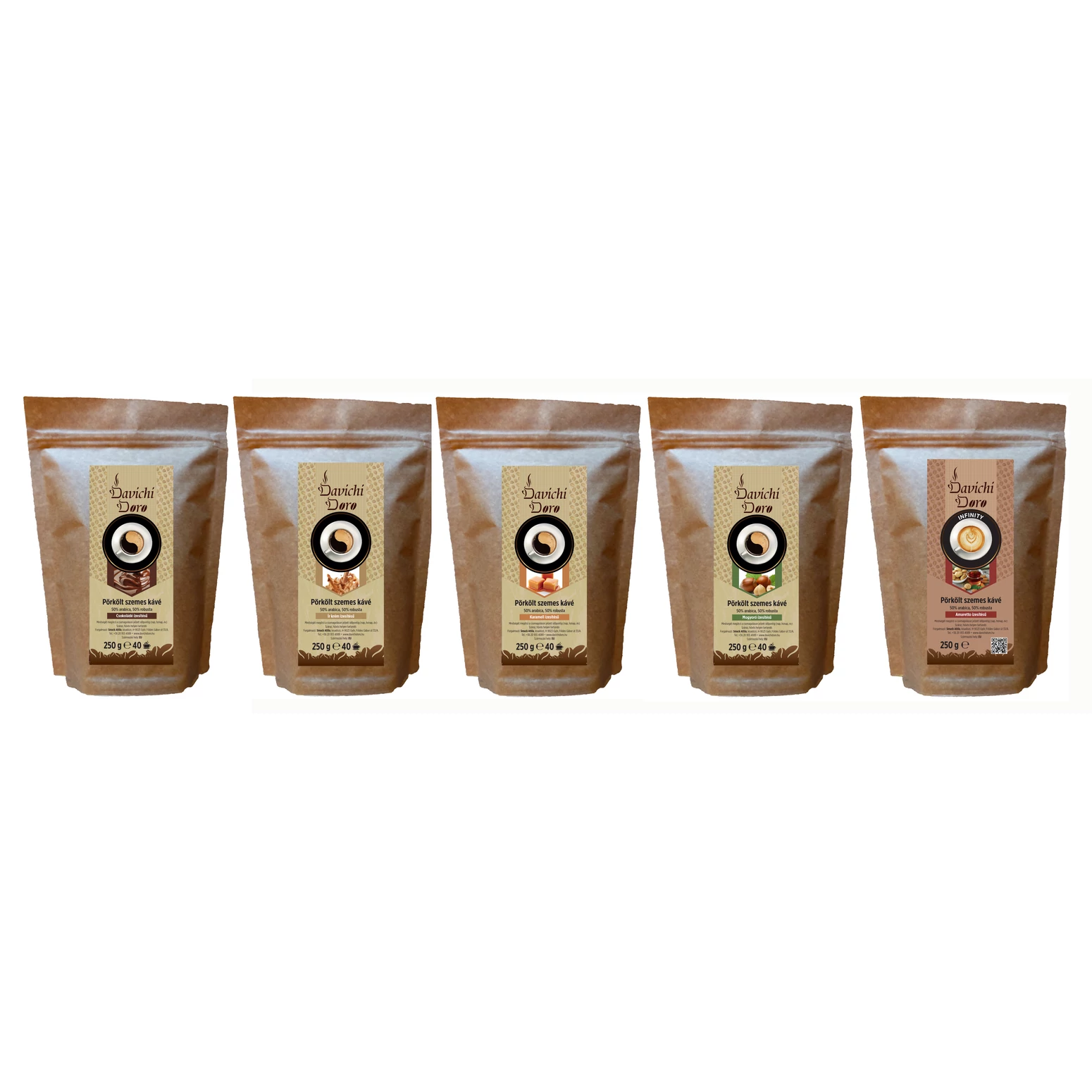 Davichi Doro Ízesített Variációk 5x250g szemes kávé