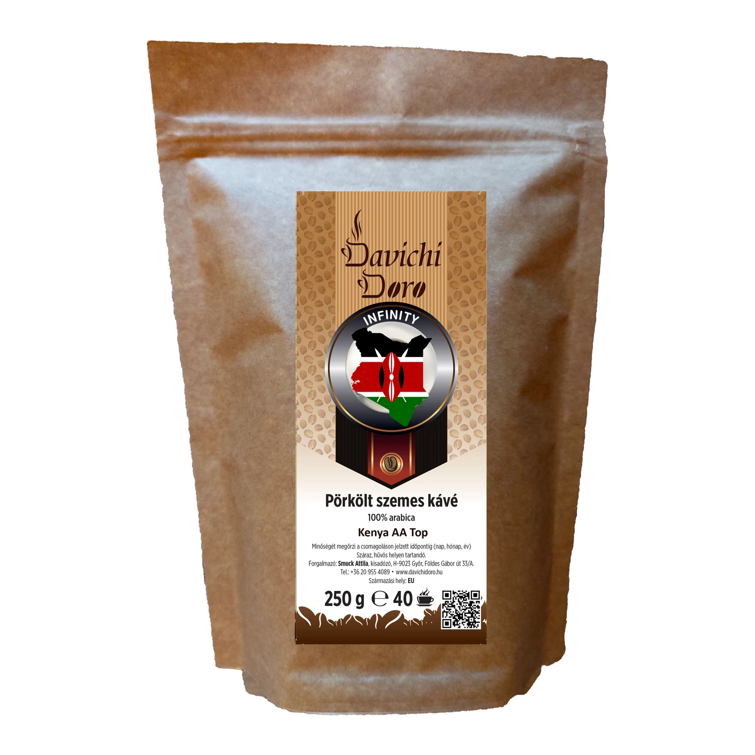 Davichi Doro Kenya AA Top 100% arabica szemes kávé 250g