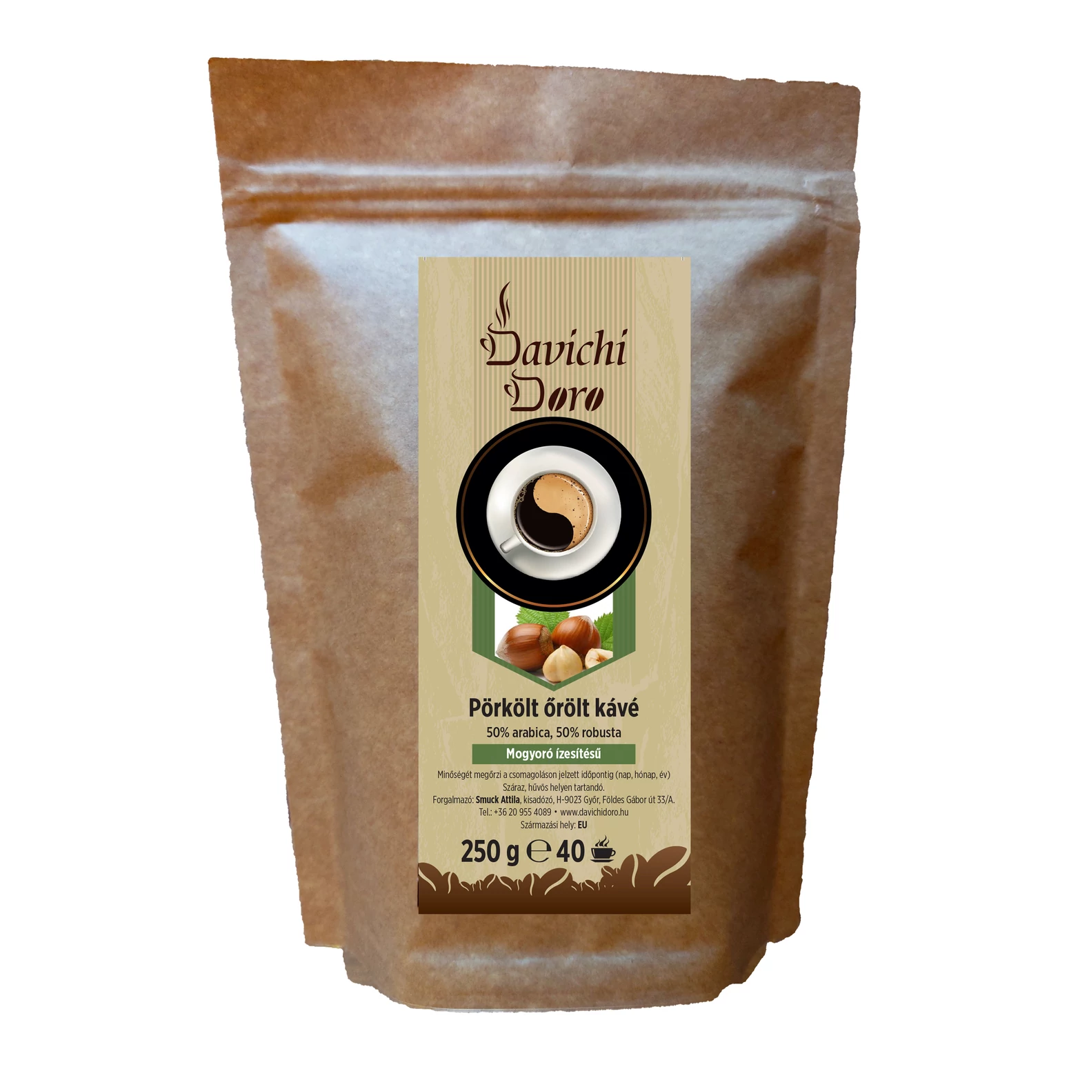Davichi Doro mogyoró ízesítésű őrölt kávé 250g