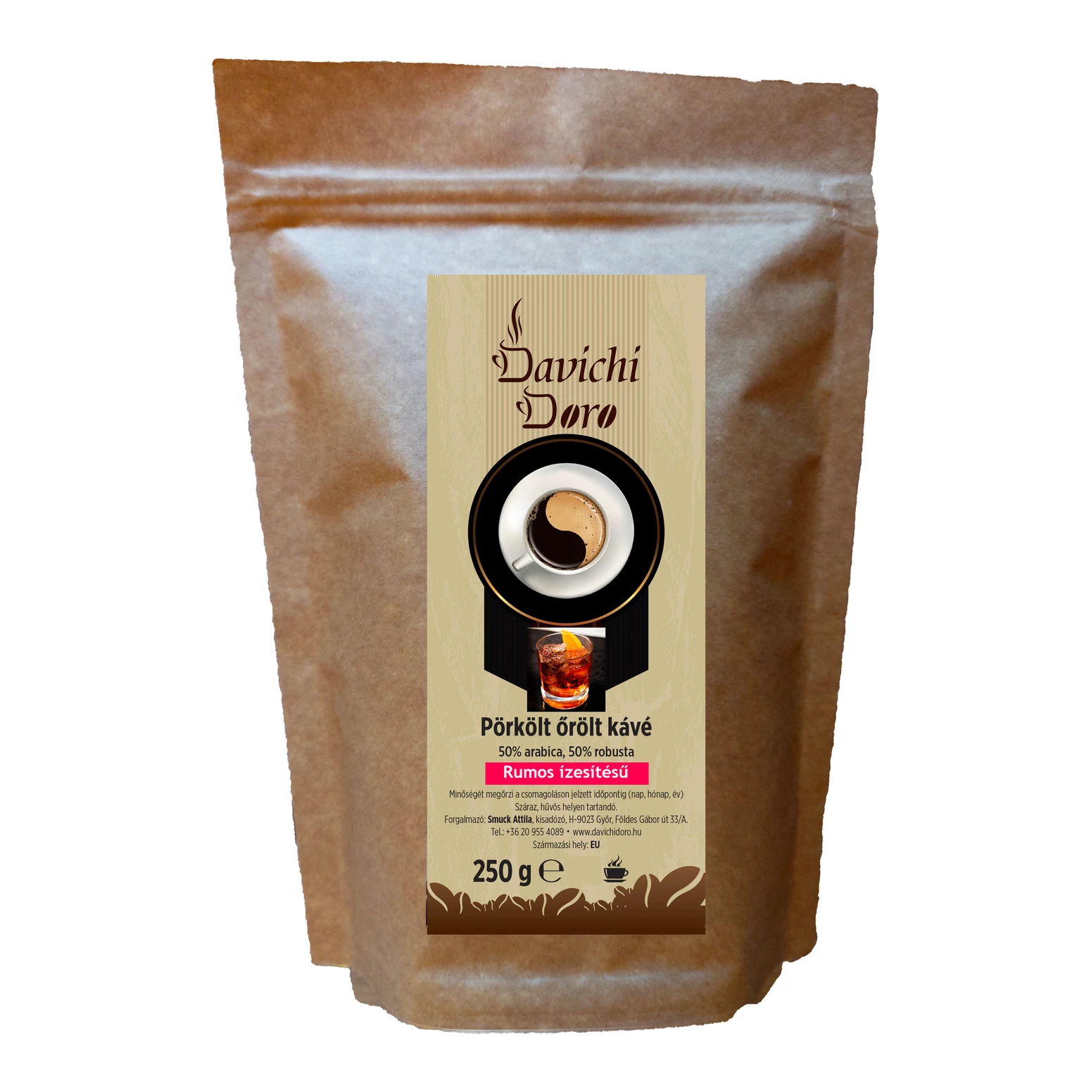 Davichi Doro Rumos ízesítésű őrölt kávé 250g