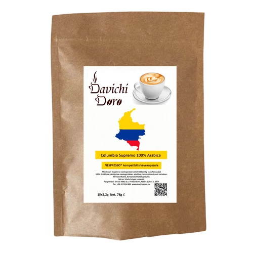 Davichi Doro Columbia Supremo 100% Arabica NESPRESSO® kompatibilis kávé kapszula 15x5,2g